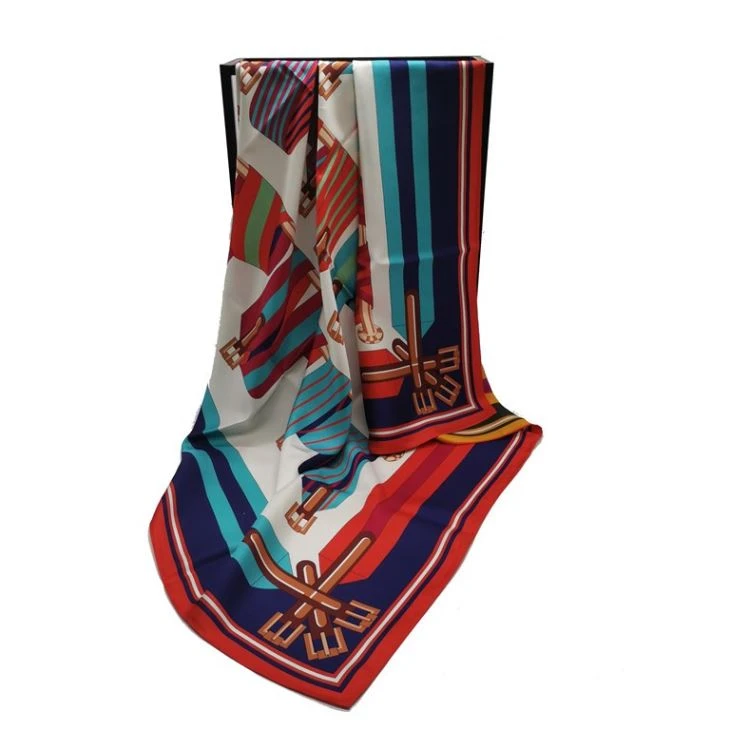 Custom Digital Double Sided Print Twill Silk Scarf
