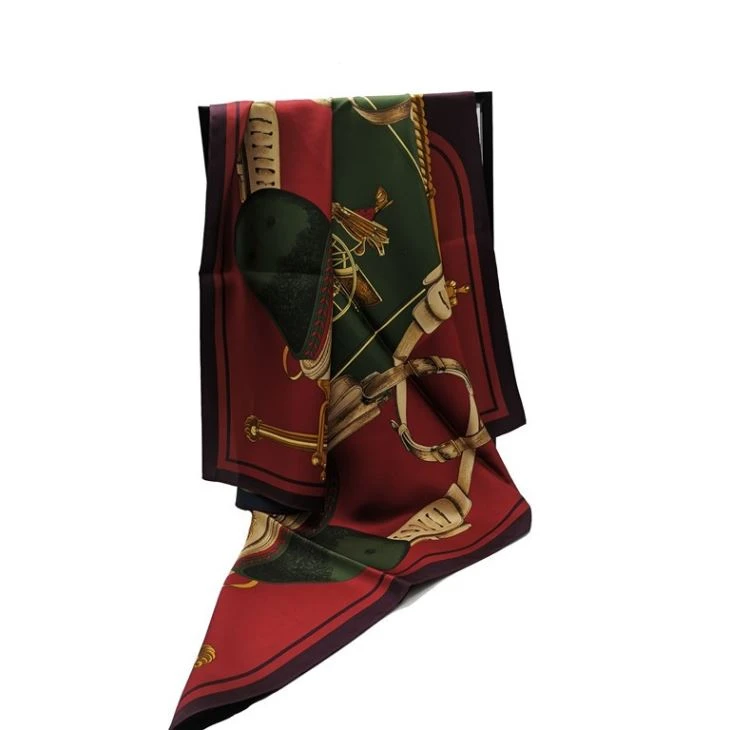 Custom Digital Printed Double Layer Silk Scarf 90x90